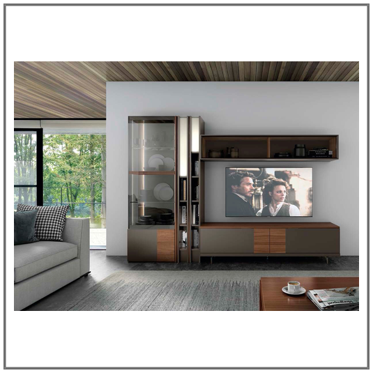 Mueble de salón moderno chapa natural Tacoma / Monrabal Chirivella