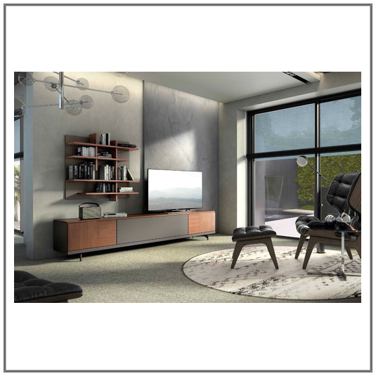 Mueble de salón moderno chapa natural Tacoma / Monrabal Chirivella