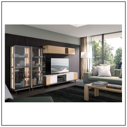 Mueble de salón moderno chapa natural Tacoma / Monrabal Chirivella