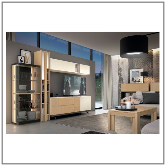 Mueble de salón moderno chapa natural Tacoma / Monrabal Chirivella