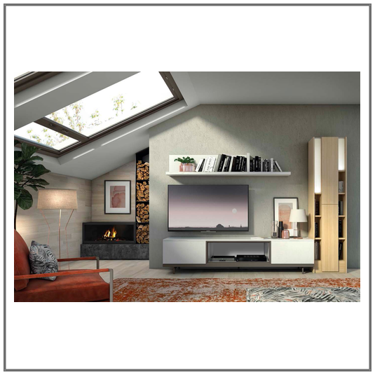 Mueble de salón moderno chapa natural Tacoma / Monrabal Chirivella