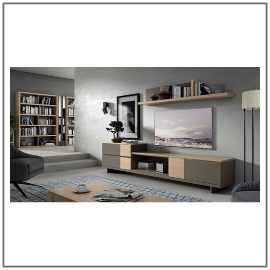 Mueble de salón moderno chapa natural Tacoma / Monrabal Chirivella