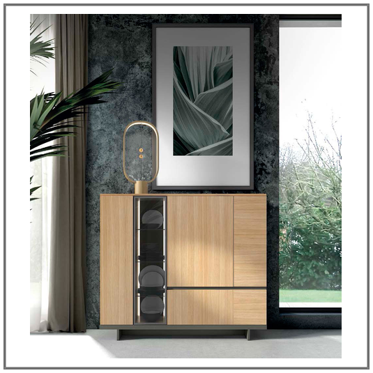 Mueble de salón moderno chapa natural Tacoma / Monrabal Chirivella