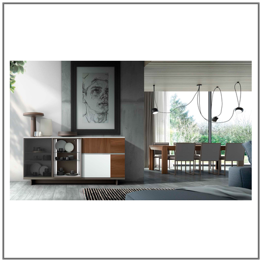 Mueble de salón moderno chapa natural Tacoma / Monrabal Chirivella