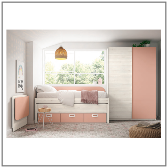 Dormitorio juvenil cama compacto modelo GAMES Moblerone