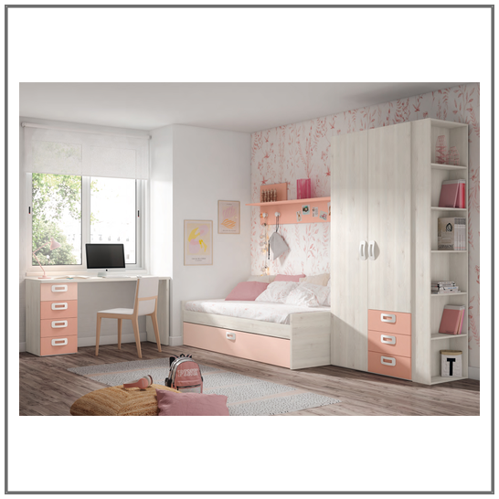 Dormitorio juvenil cama nido modelo GAMES Moblerone