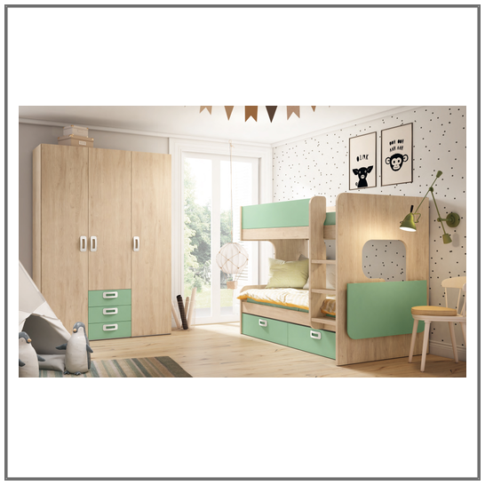 Dormitorio juvenil litera modelo GAMES Moblerone