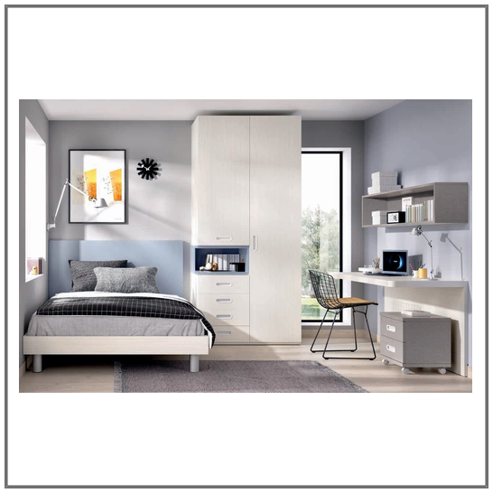 Dormitorio Juvenil cama colleción COLORES Moblerone