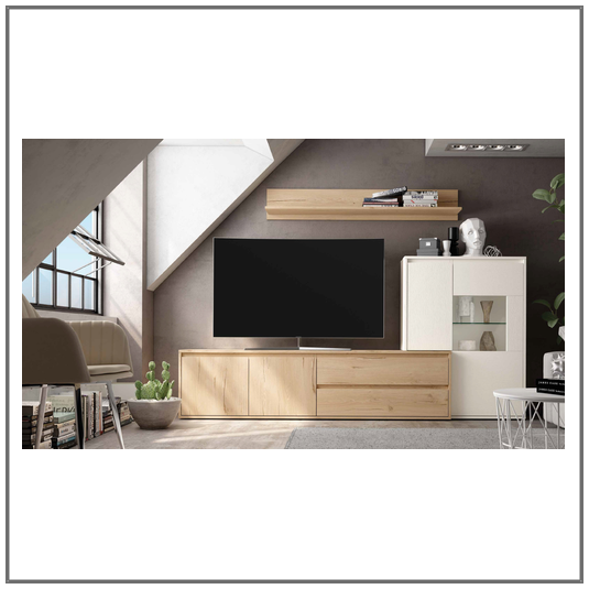 Mueble salón Milano 01 Roble combinado Soul Blanco