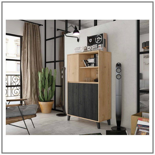 Librero modelo Milano en color Roble combinado Ebony