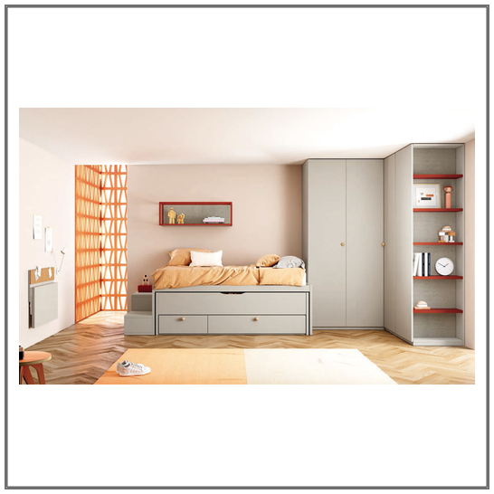 Dormitorio juvenil cama compacto